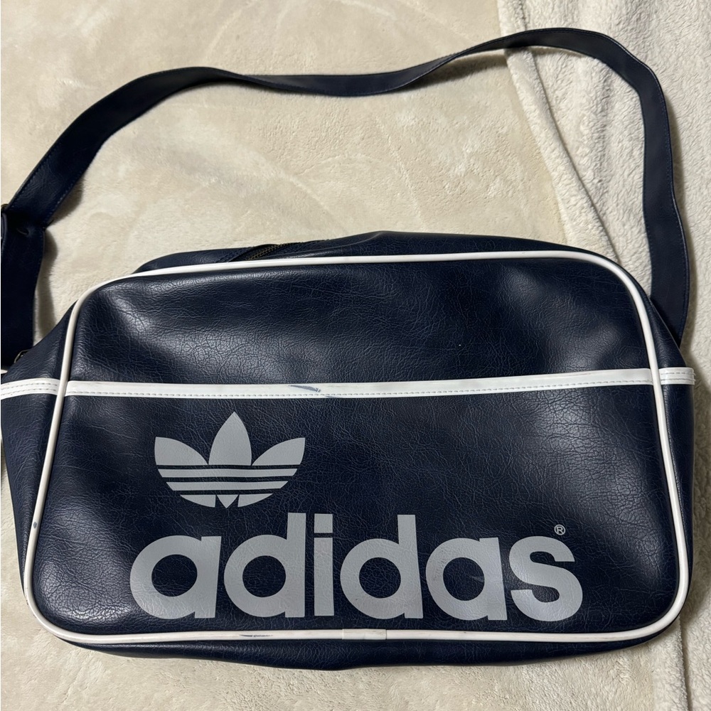 Adidas Navy and White Tote Bag